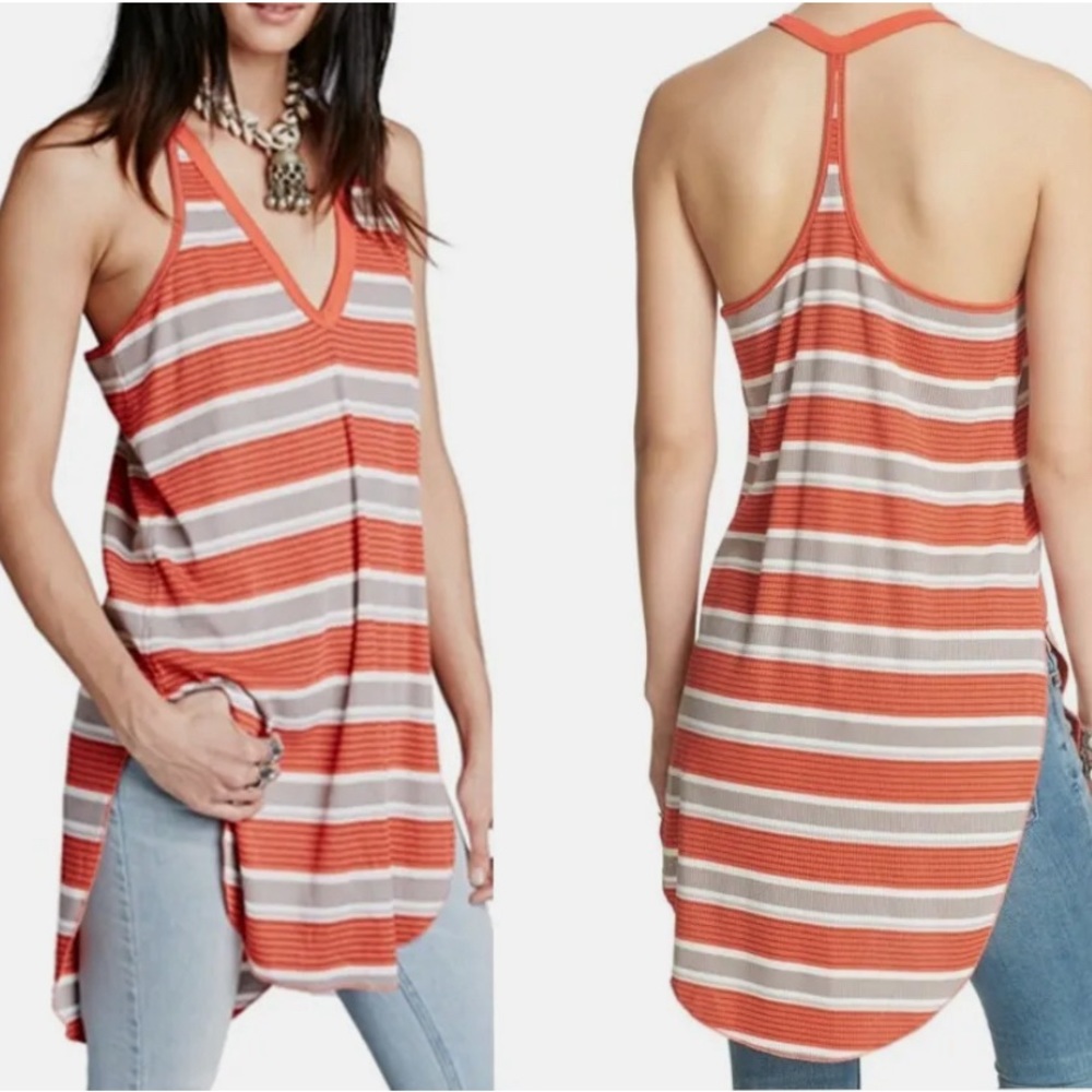 Free People Loui Sleeveless Striped Boho Top.